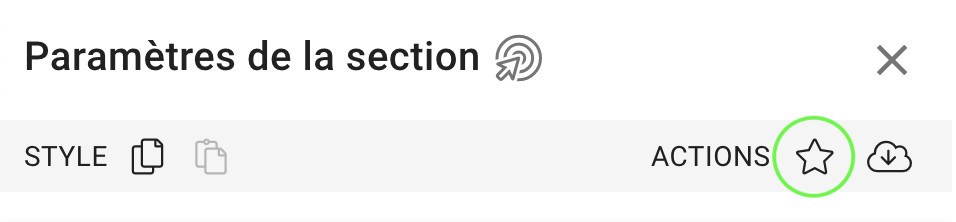 Bouton d'enregistrement de la Section comme Widget personnalisé